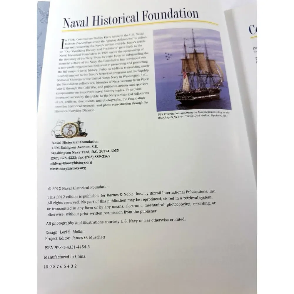 The Navy Naval Historical Foundation Barnes & Noble Books Large Hardcover
